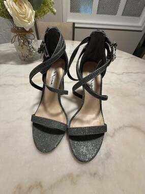 Nina New York Shari Glitter Block Heel Sandals
